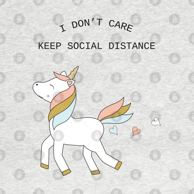 Unicorn - keep social distance - black text by grafart